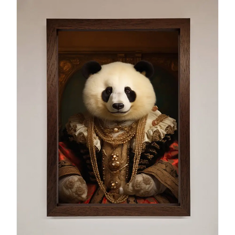 Renaissance Panda Framed Print - A3 (29.7 x 42 cm) / Walnut - Framed Print