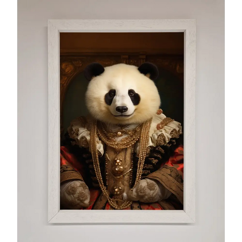 Renaissance Panda Framed Print - A3 (29.7 x 42 cm) / White - Framed Print
