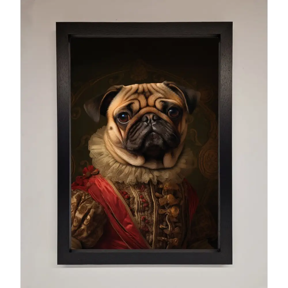 Renaissance Pugs Framed Poster - A3 (29.7 x 42 cm) / Black - Framed Print