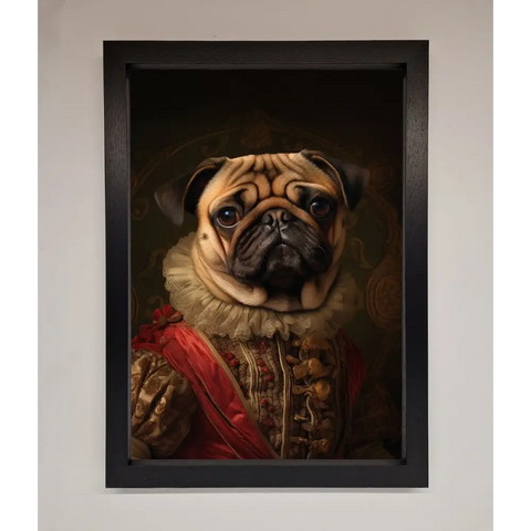 Renaissance Pugs Framed Poster - A3 (29.7 x 42 cm) / Black - Framed Print