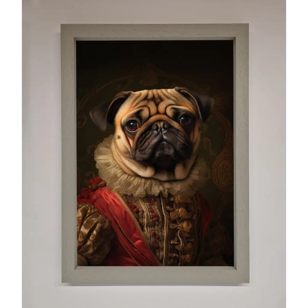 Renaissance Pugs Framed Poster - A3 (29.7 x 42 cm) / Grey - Framed Print