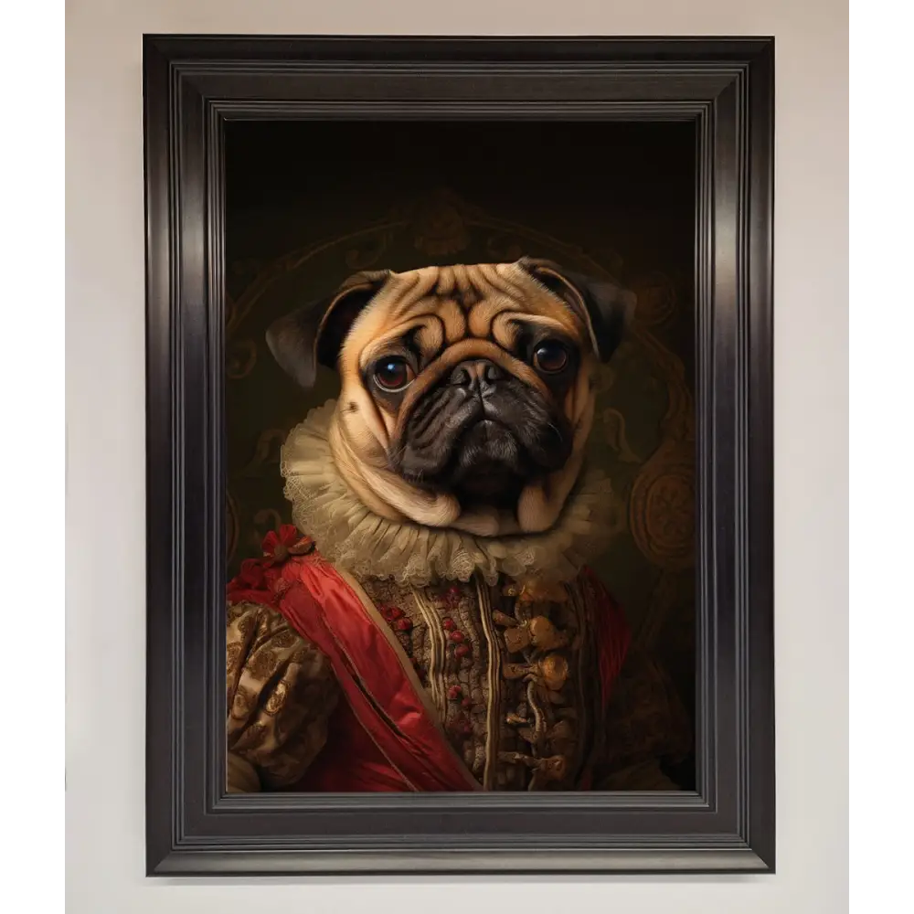 Renaissance Pugs Framed Poster - A3 (29.7 x 42 cm) / Matt Black - Framed Print