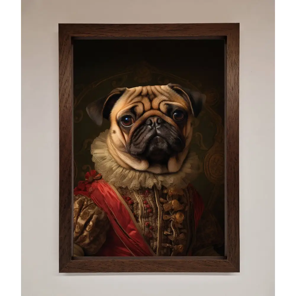 Renaissance Pugs Framed Poster - A3 (29.7 x 42 cm) / Walnut - Framed Print