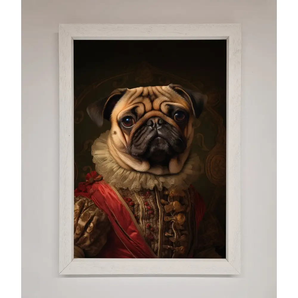 Renaissance Pugs Framed Poster - A3 (29.7 x 42 cm) / White - Framed Print