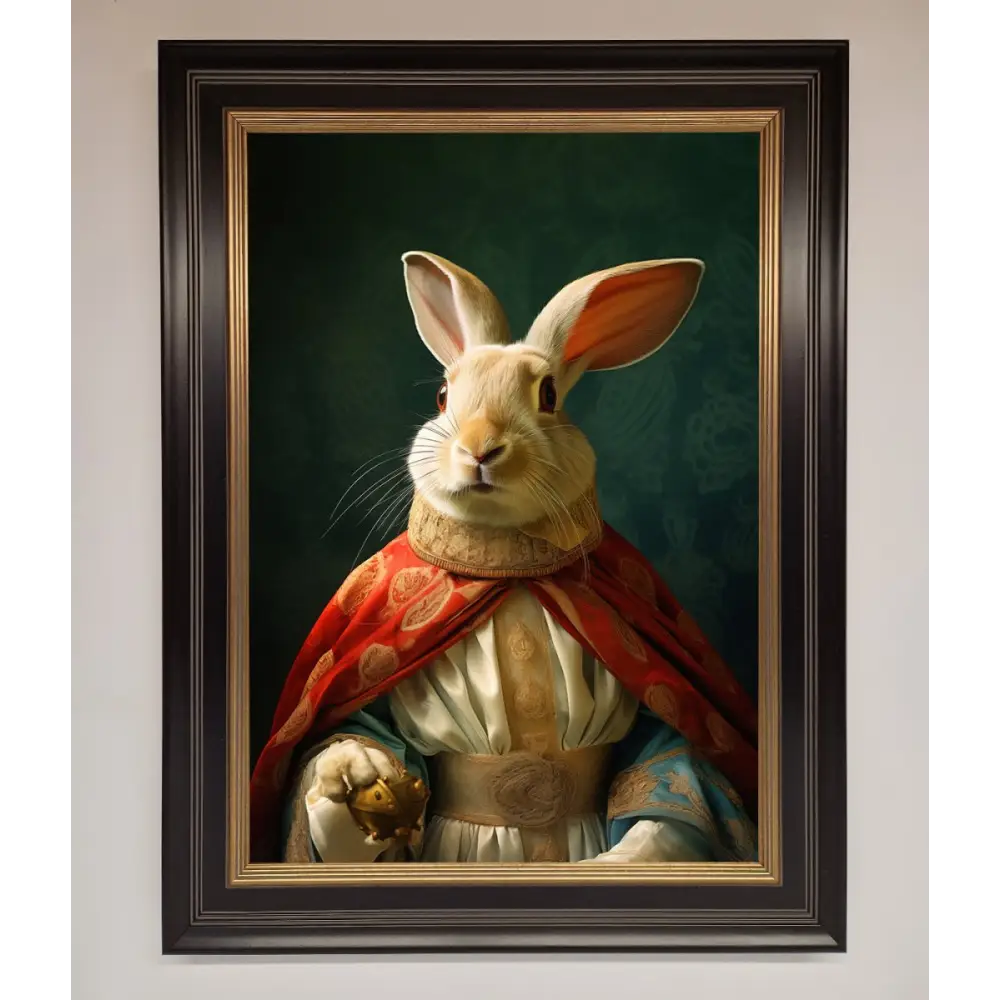 Renaissance Rabbit Framed Poster - A3 (29.7 x 42 cm) / Black Gold - Framed Print