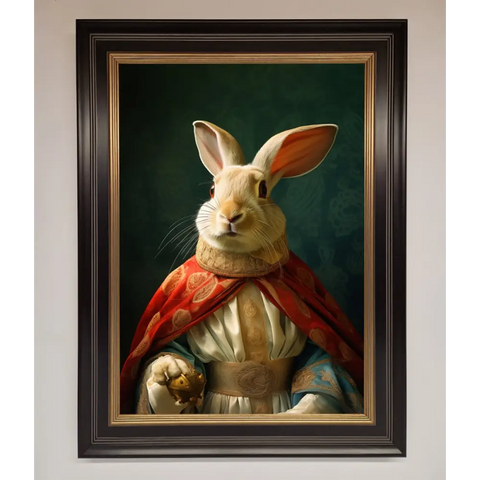 Renaissance Rabbit Framed Poster - A3 (29.7 x 42 cm) / Black Gold - Framed Print