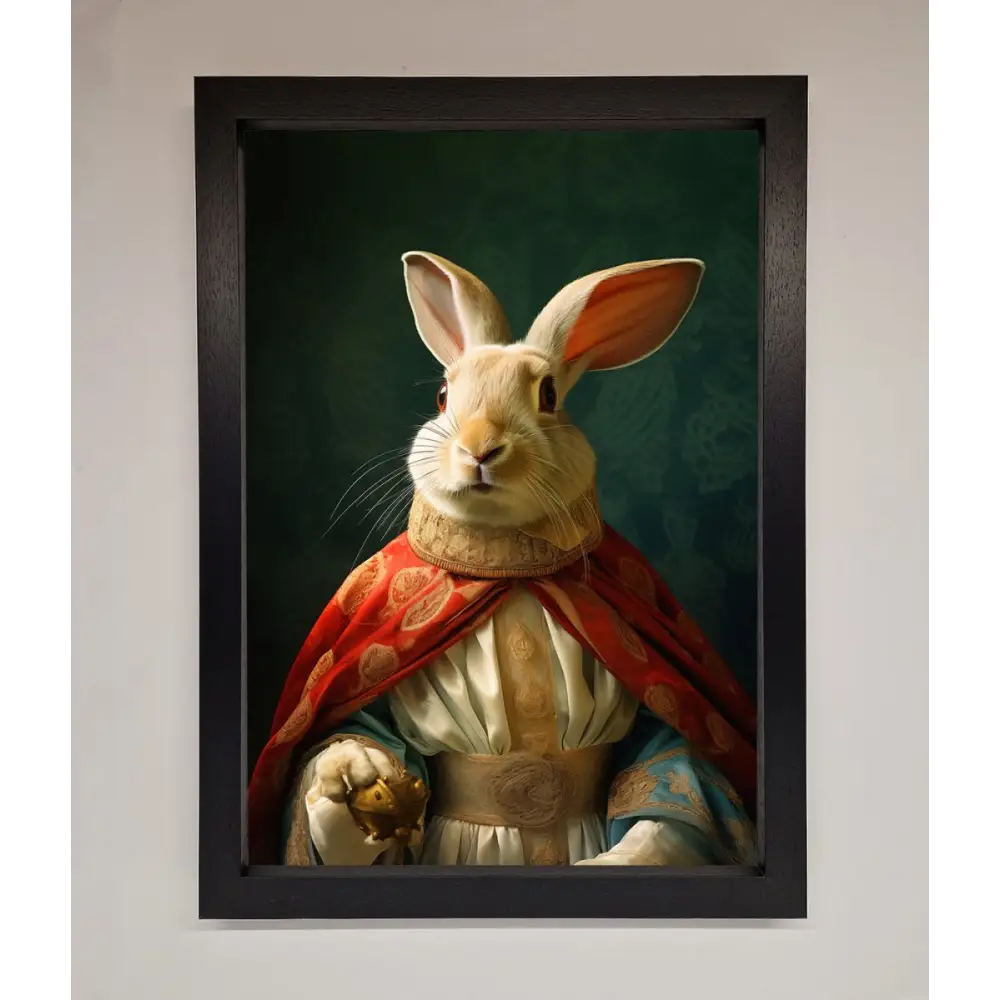 Renaissance Rabbit Framed Poster - A3 (29.7 x 42 cm) / Black - Framed Print