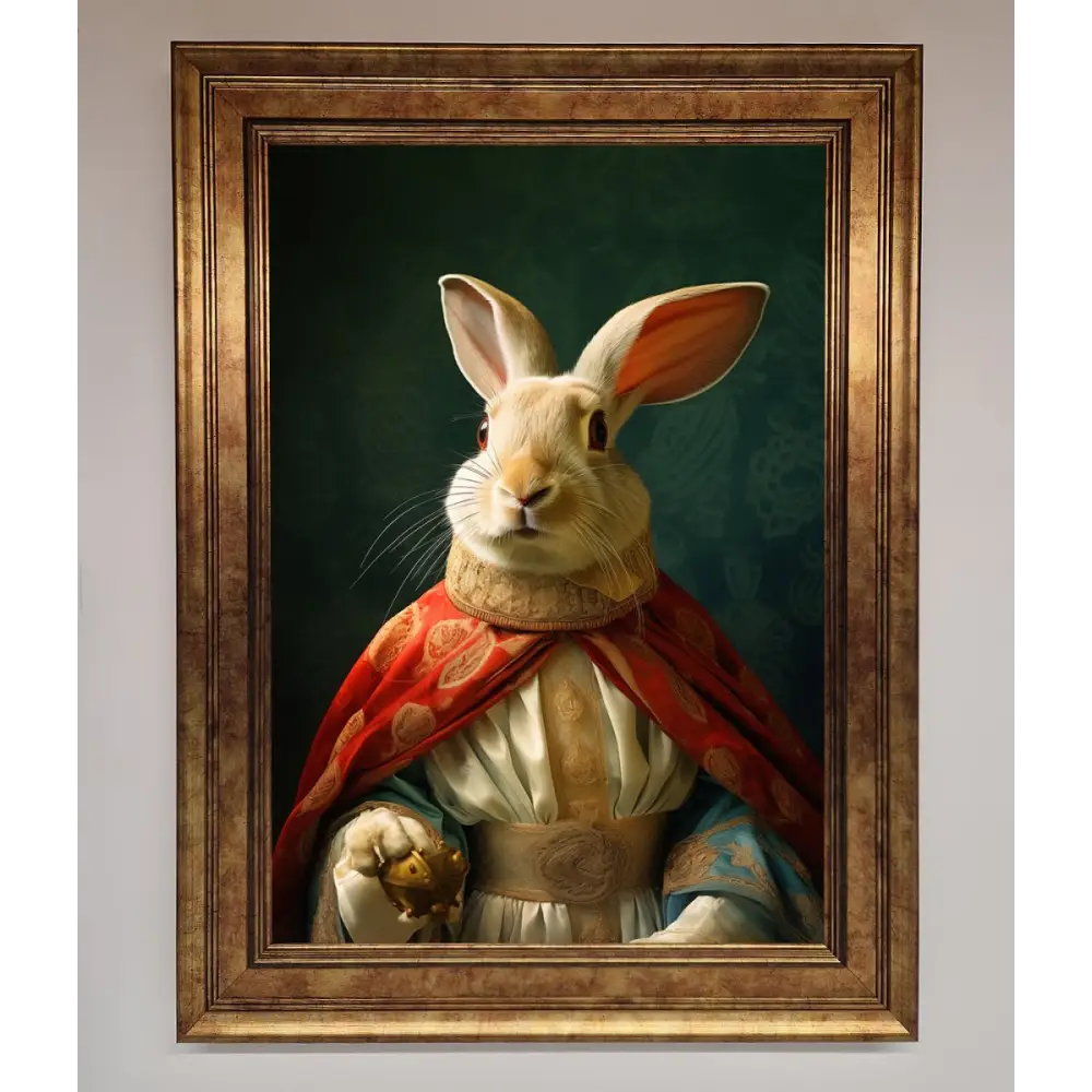 Renaissance Rabbit Framed Poster - A3 (29.7 x 42 cm) / Bronze - Framed Print