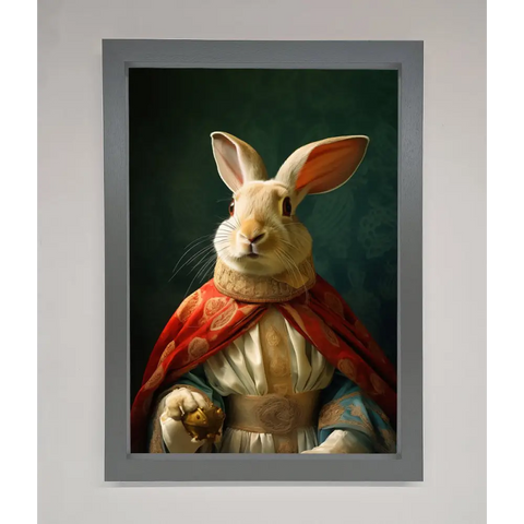 Renaissance Rabbit Framed Poster - A3 (29.7 x 42 cm) / Dark Grey - Framed Print