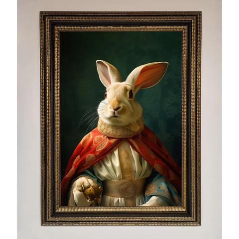Renaissance Rabbit Framed Poster - A3 (29.7 x 42 cm) / Ornate Gold Black - Framed Print