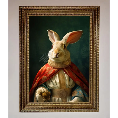 Renaissance Rabbit Framed Poster - A3 (29.7 x 42 cm) / Ornate Gold - Framed Print