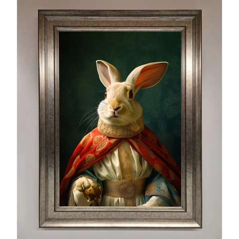 Renaissance Rabbit Framed Poster - A3 (29.7 x 42 cm) / Silver - Framed Print