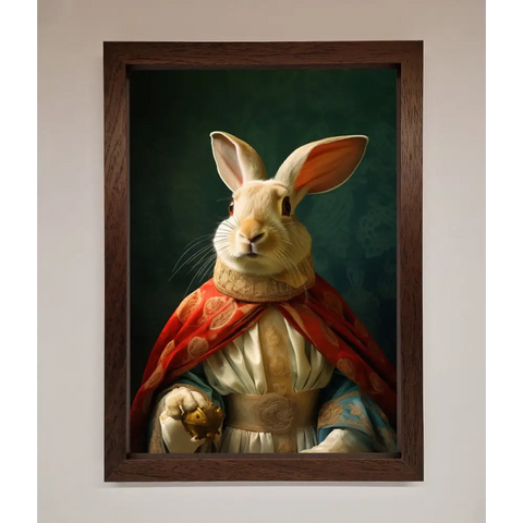 Renaissance Rabbit Framed Poster - A3 (29.7 x 42 cm) / Walnut - Framed Print