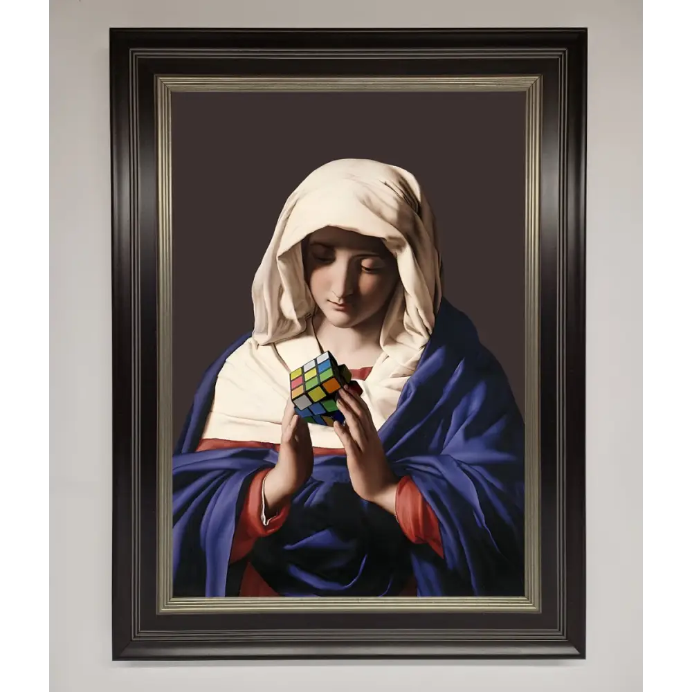 Renaissance Rubik Cube Framed Wall Art - A3 (29.7 x 42 cm) / Black Silver - Framed Print