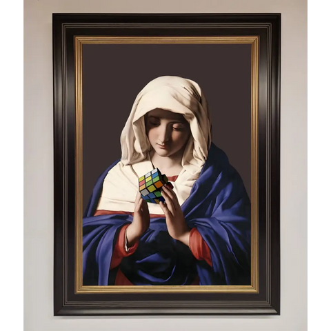 Renaissance Rubik Cube Framed Wall Art - A3 (29.7 x 42 cm) / Black Gold - Framed Print