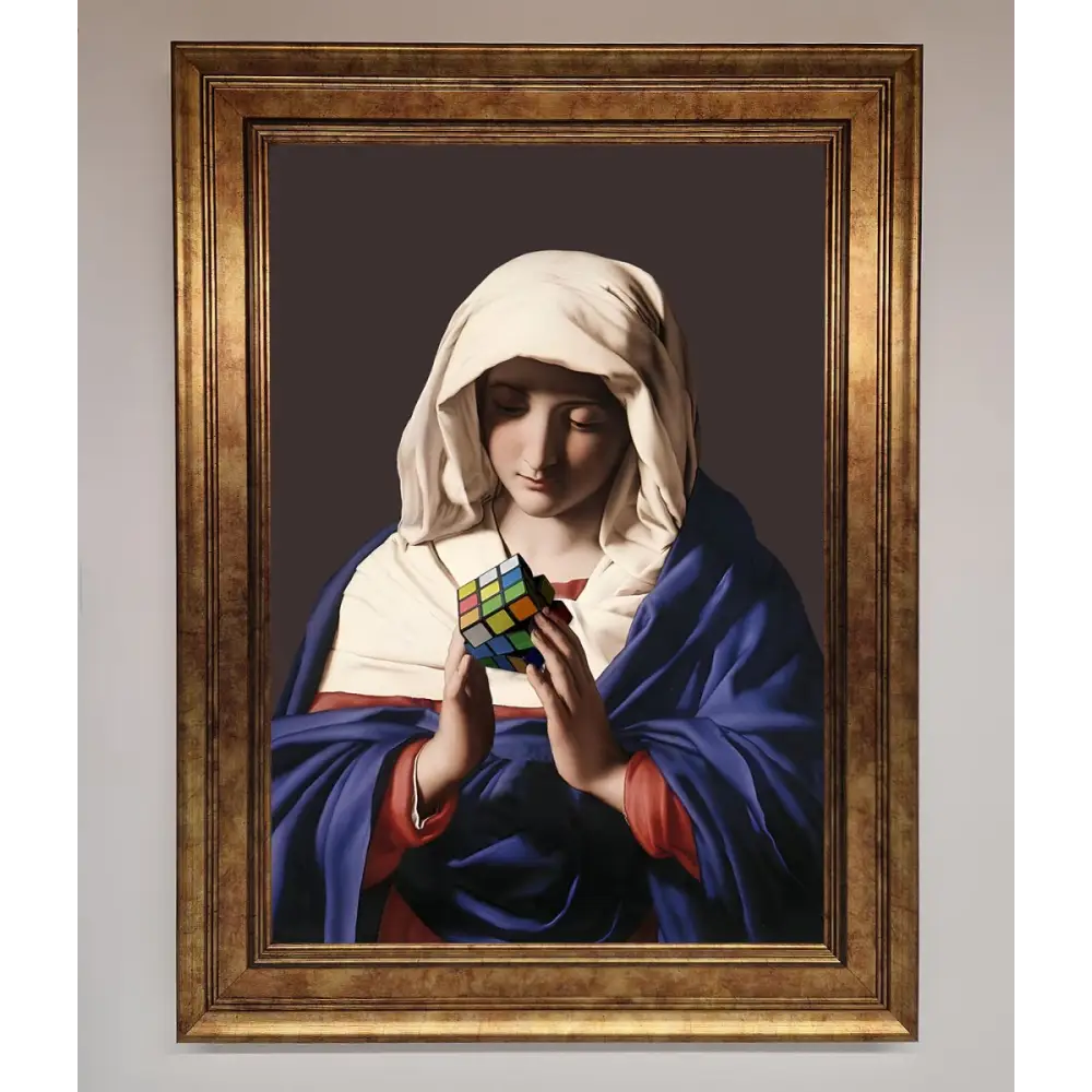 Renaissance Rubik Cube Framed Wall Art - A3 (29.7 x 42 cm) / Bronze - Framed Print