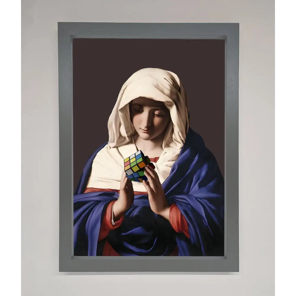 Renaissance Rubik Cube Framed Wall Art - A3 (29.7 x 42 cm) / Dark Grey - Framed Print