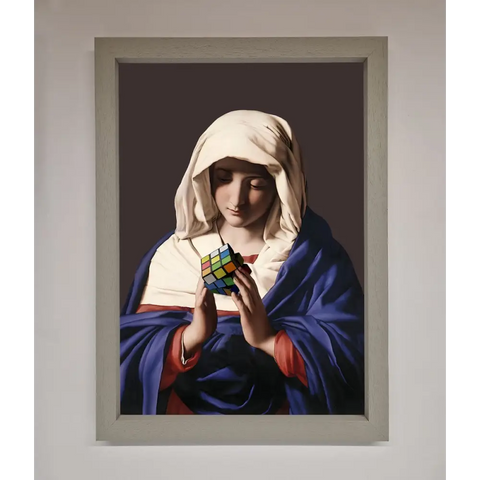 Renaissance Rubik Cube Framed Wall Art - A3 (29.7 x 42 cm) / Grey - Framed Print