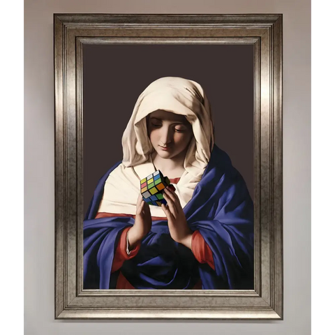 Renaissance Rubik Cube Framed Wall Art - A3 (29.7 x 42 cm) / Silver - Framed Print