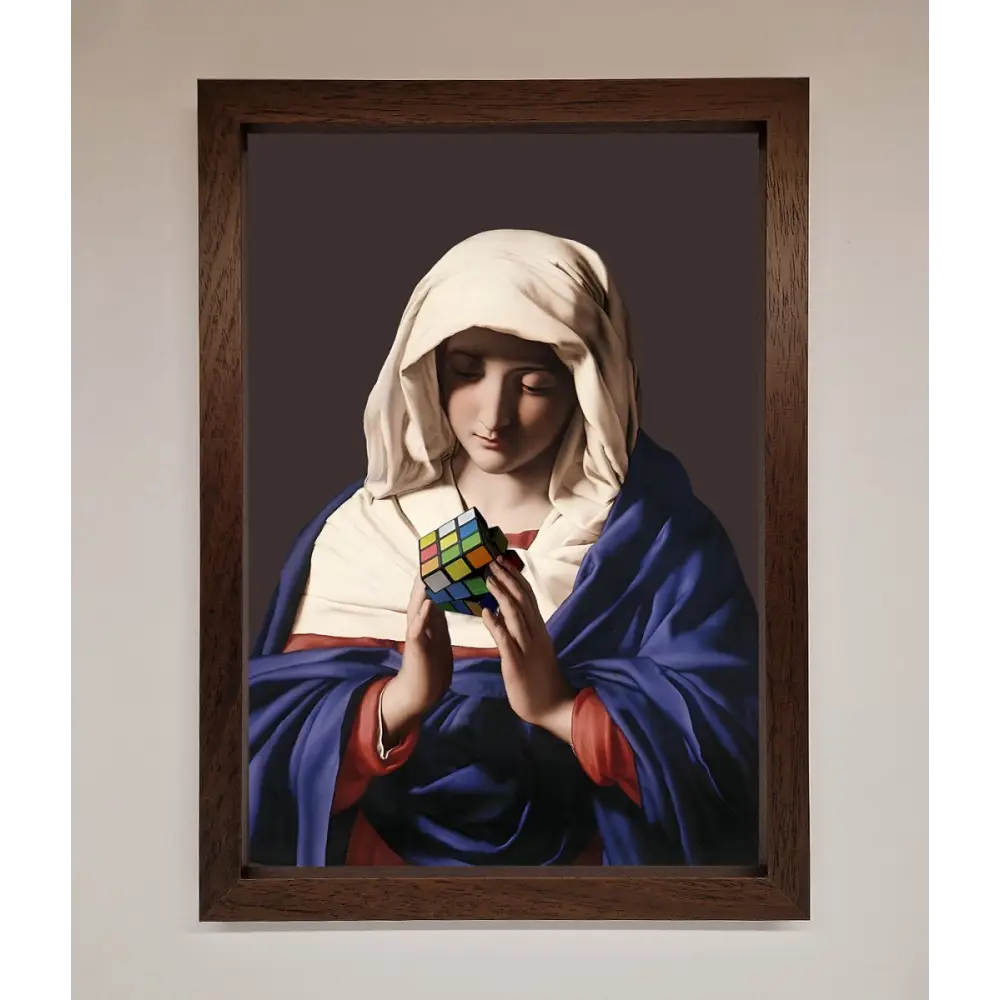 Renaissance Rubik Cube Framed Wall Art - A3 (29.7 x 42 cm) / Walnut - Framed Print