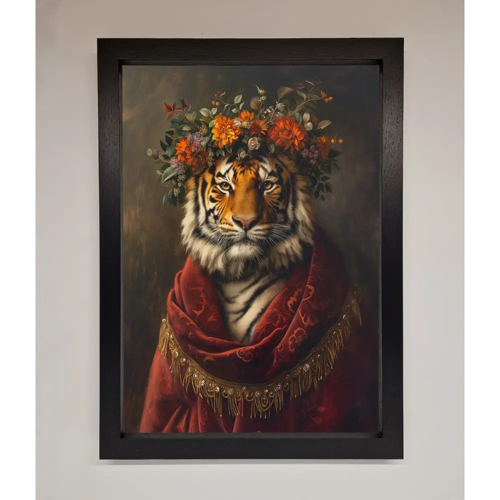 Renaissance Tiger Framed Wall Art - A3 (29.7 x 42 cm) / Black - Framed Print