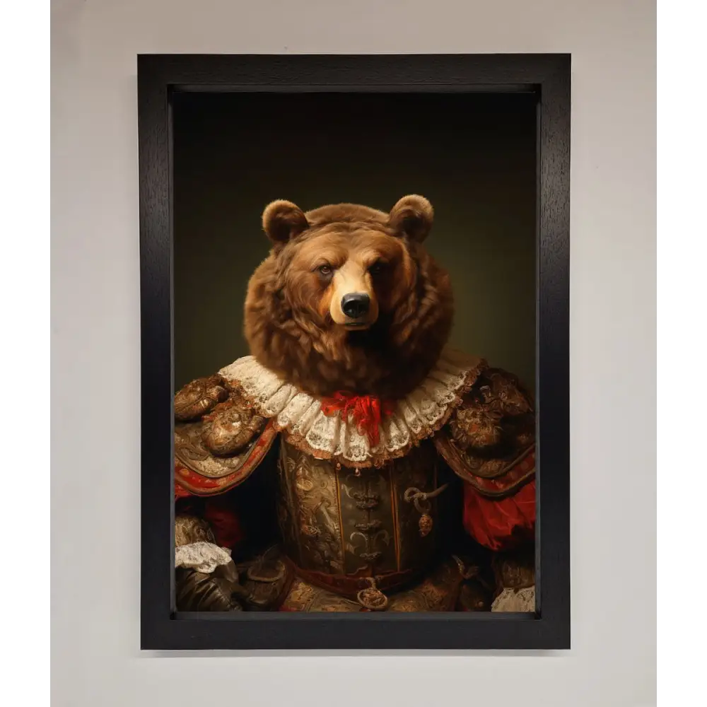 Rennaissance Bear Framed Poster - A3 (29.7 x 42 cm) / Black - Framed Print