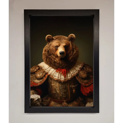 Rennaissance Bear Framed Poster - A3 (29.7 x 42 cm) / Black - Framed Print