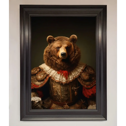 Rennaissance Bear Framed Poster - A3 (29.7 x 42 cm) / Matt Black - Framed Print