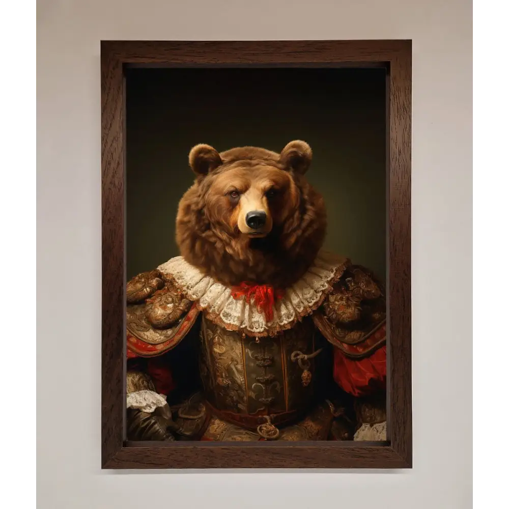Rennaissance Bear Framed Poster - A3 (29.7 x 42 cm) / Walnut - Framed Print
