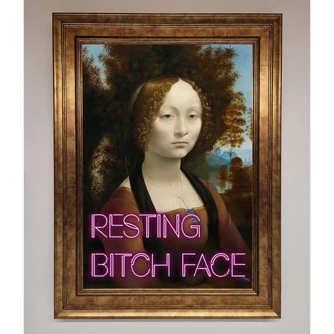 Resting Bitch Face Renaissance Framed Print - A3 (29.7 x 42 cm) / Bronze - Framed Print