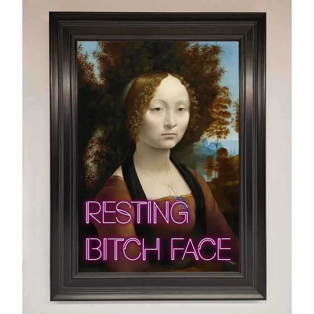 Resting Bitch Face Renaissance Framed Print - A3 (29.7 x 42 cm) / Matt Black - Framed Print