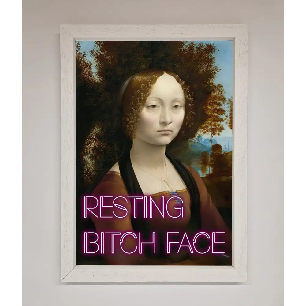 Resting Bitch Face Renaissance Framed Print - A3 (29.7 x 42 cm) / White - Framed Print