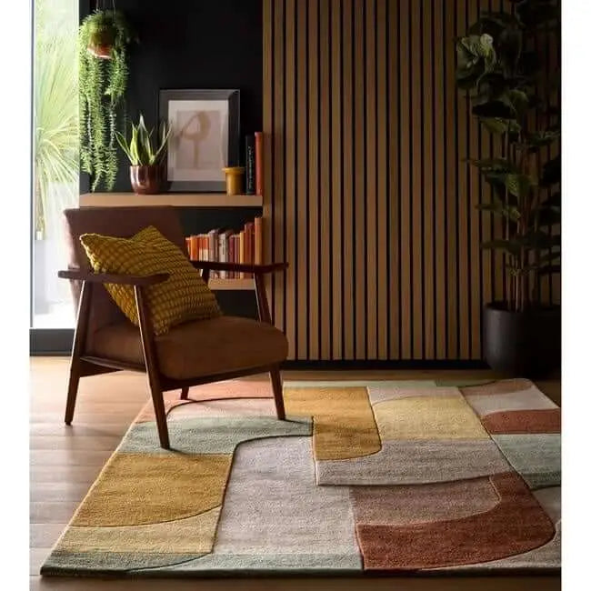 Retro Deco Rug Abstract Design - Rugs
