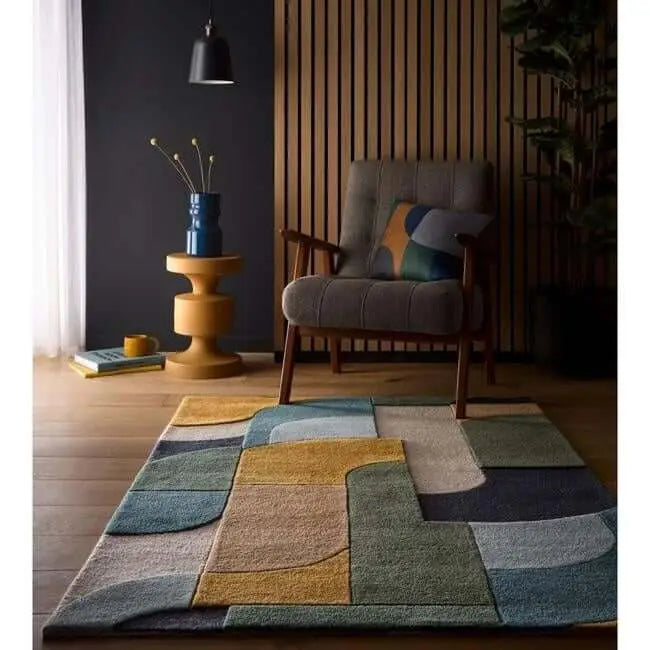 Retro Deco Rug Abstract Design - Rugs