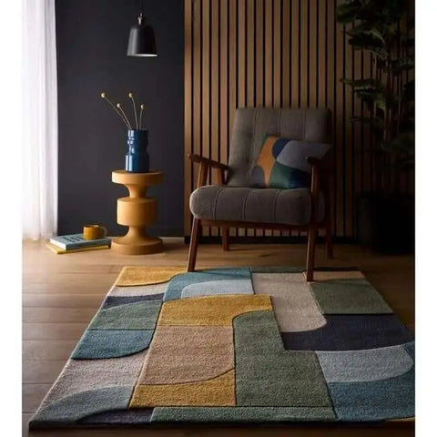 Retro Deco Rug Abstract Design - Rugs