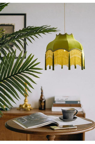 Retro Velvet Tassel Pendant Light