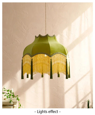Retro Velvet Tassel Pendant Light