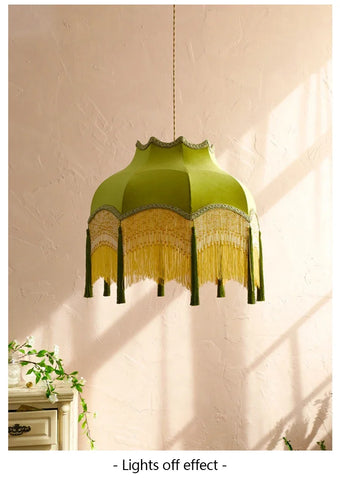 Retro Velvet Tassel Pendant Light