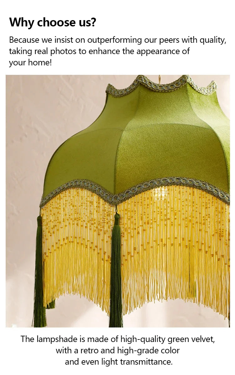 Retro Velvet Tassel Pendant Light
