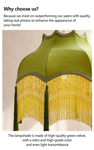 Retro Velvet Tassel Pendant Light