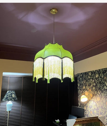 Retro Velvet Tassel Pendant Light