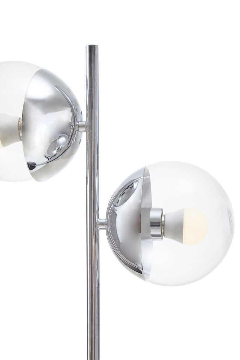 Revive Two Light Silver and Black Marble Table Lamp