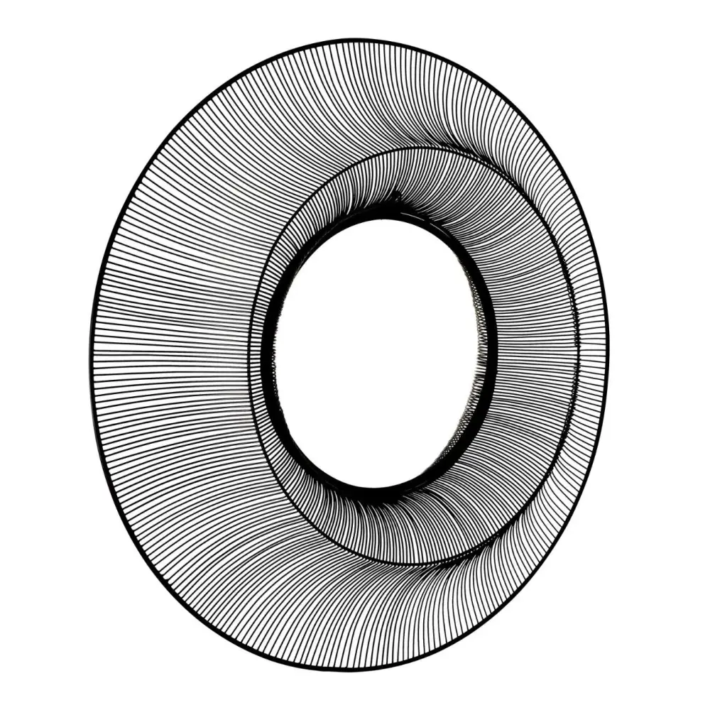 Rewire Round Wire Mirror - Black - 120cm Diameter - Mirrors
