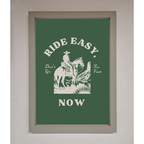 Ride Easy Now Framed Poster - A3 (29.7 x 42 cm) / Grey - Framed Print