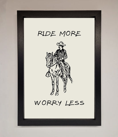 Ride More Worry Less Framed Wall Art