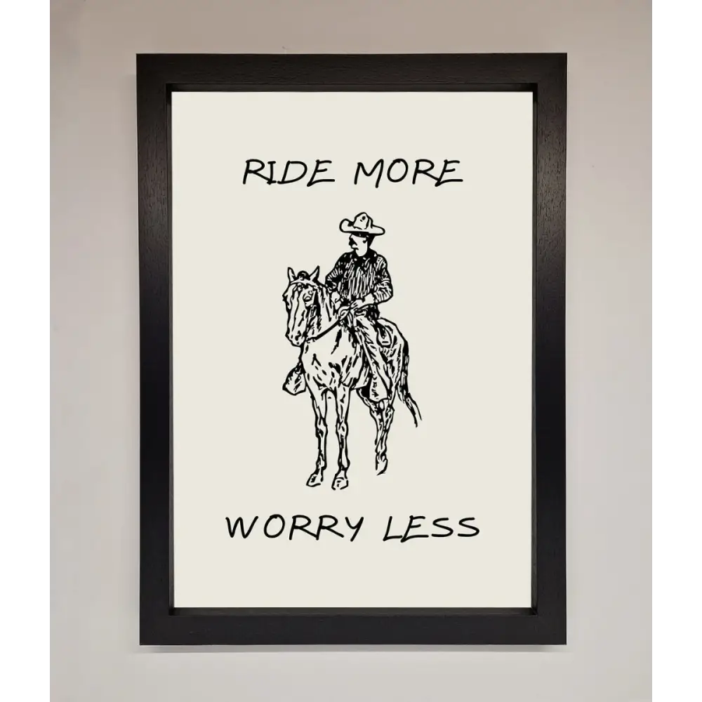 Ride More Worry Less Framed Wall Art - A3 (29.7 x 42 cm) / Black - Framed Print