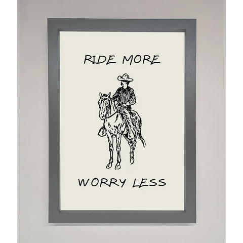 Ride More Worry Less Framed Wall Art - A3 (29.7 x 42 cm) / Dark Grey - Framed Print