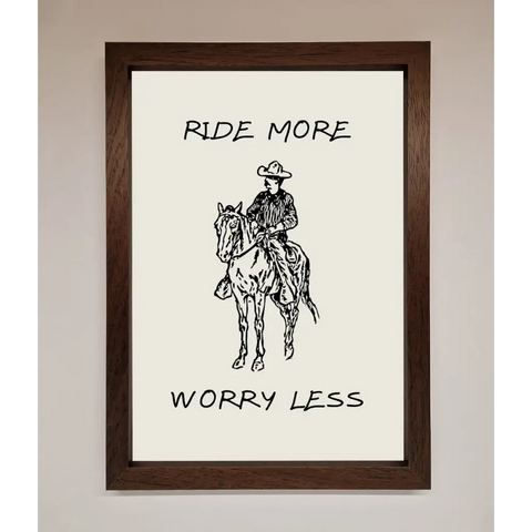 Ride More Worry Less Framed Wall Art - A3 (29.7 x 42 cm) / Walnut - Framed Print