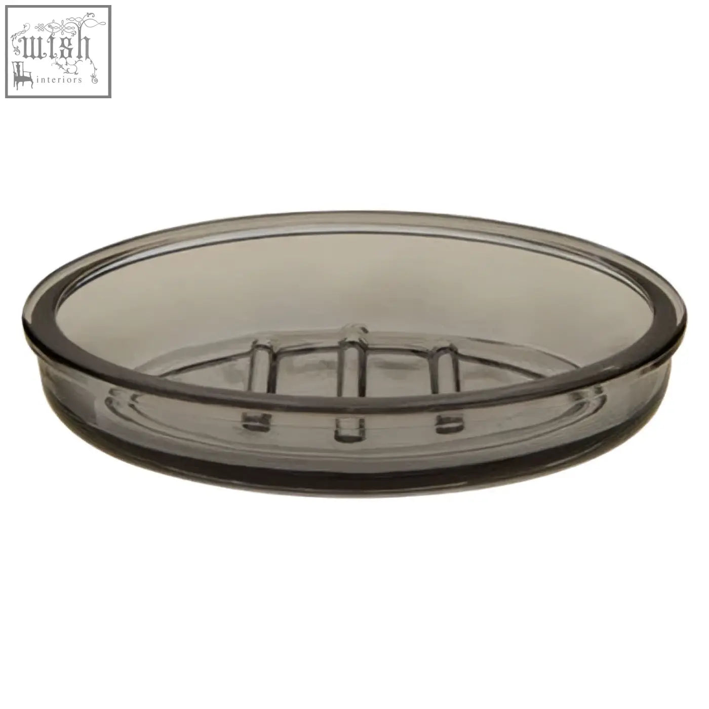 Ridley glass soap dish clear glass soap dish with sleek oval design and subtle ridges for easy grip