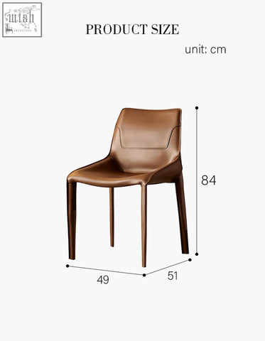 Rinaldi modern dining chair in brown real leather with sleek design and tapered legs perfect for dining room dining chairs